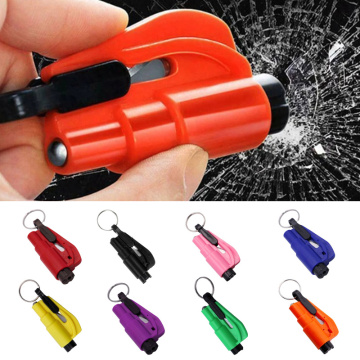 Car Safety Hammer Spring Type Escape Hammer Window Breaker Punch Seat Belt Cutter Hammer Key Chain Auto Accessories New 2020