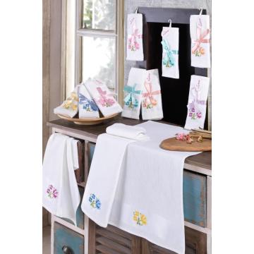 6 Piece Cross Stitch 45x70 cm Kitchen Towel | Drying Cloth | Cream Hotel & Spa Quality, drying Towel, high-absorbency towe