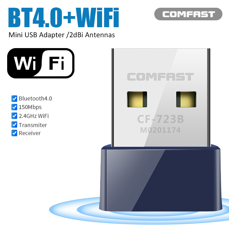 Comfast CF-723B Mini USB WiFi Adapter 150Mbps Wi-Fi dongle receiver PC Network Card bluetooth 4.0 USB Ethernet WiFi adapter ap