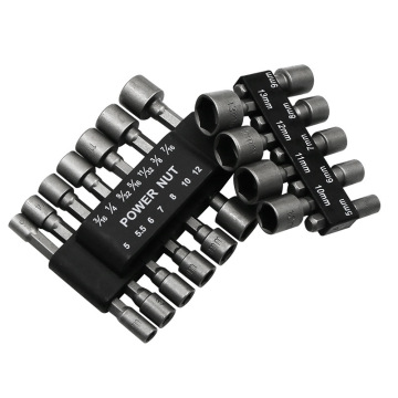 9Pcs 14pcs 5-13mm Wrench Socket Adapter Set 1/4 Inch Hex Shank Screw Nut Driver Hand Tools Metric Power Tool Drill Bit Adaptor