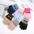 Children Kids Winter Warm Thicken Gloves Girls Boys Toddler Cute Cat Mittens Imitation Cashmere Finger Gloves For 3-7t L3