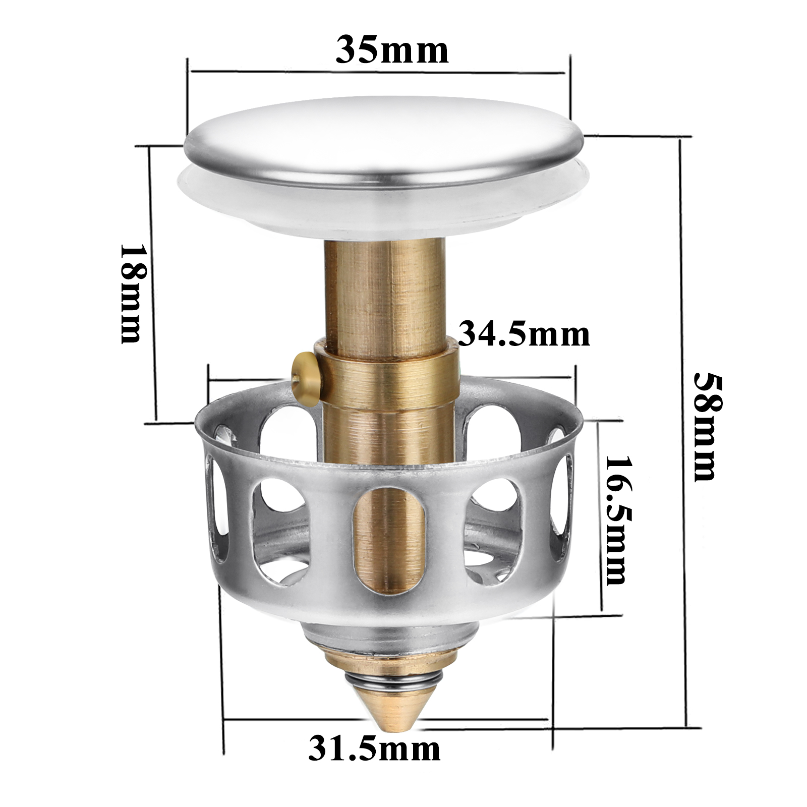 Copper Bouncing Core Filter Cover with Basket Shower Floor Drain Bathroom Plug Trap Hair Catcher Basin Faucet Accessories