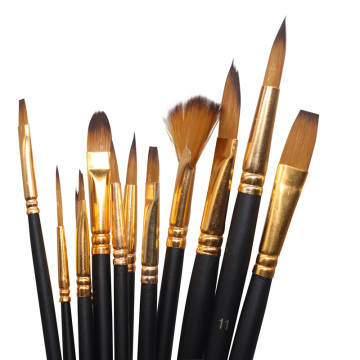 Line Fine Professional Drawing Gouache Oil Paint Brushes Different Shape Round Pointed Tip Hair Painting Brush Set Art Supplies