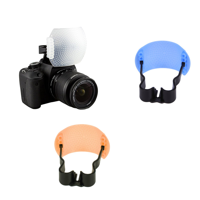 1Set New Pop-Up Flash Diffuser Cover for DSLR SLR Camera Canon Nikon 3 Colors