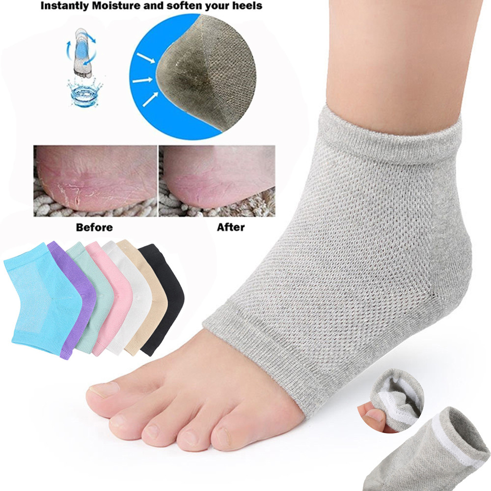 Heel Socks 2Pcs Silicone Moisturizing Gel Heel Socks Cracked Foot Skin Care Protectors Kit Avoid Sry Cleaning Reduces Cracked