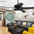 SOLFART ceiling fans lamp modern fan light mute natural wind ce ul led lamps wood or iron black white Metal suspender SLF9008