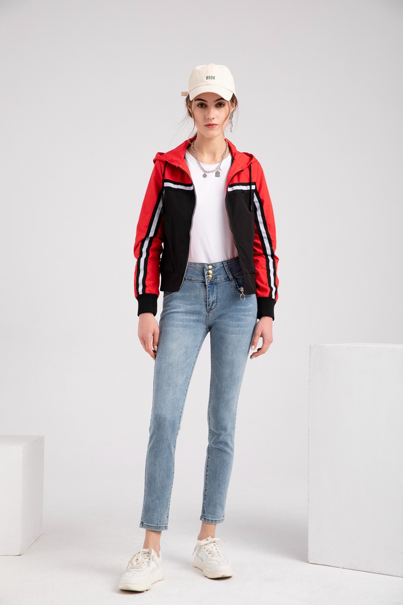 Collision Color Hoodie Windbreaker Jacket