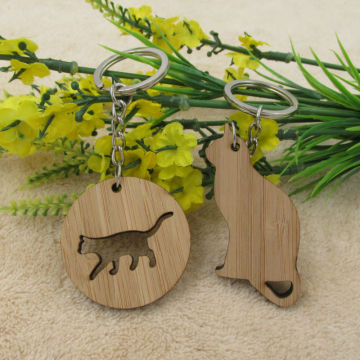 Cat Lover Gift Wood Key Chain Keychain Wooden Key Ring Pet Gifts for Friend Sister Girlfriend Teen Housewarming