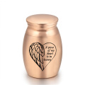 Rose Gold Mini Urn For Ashes Engraved Small Keepsake Urns Cremation Container Jar Metal Casket Keepsake Human Pet Ashes Holder