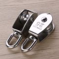 2Pcs Stainless Steel M25 Single Pulley Steel Wire 400kg 25MM Pulley Single Wheel Swivel Lifting Rope Pulley Block For Wire Rope