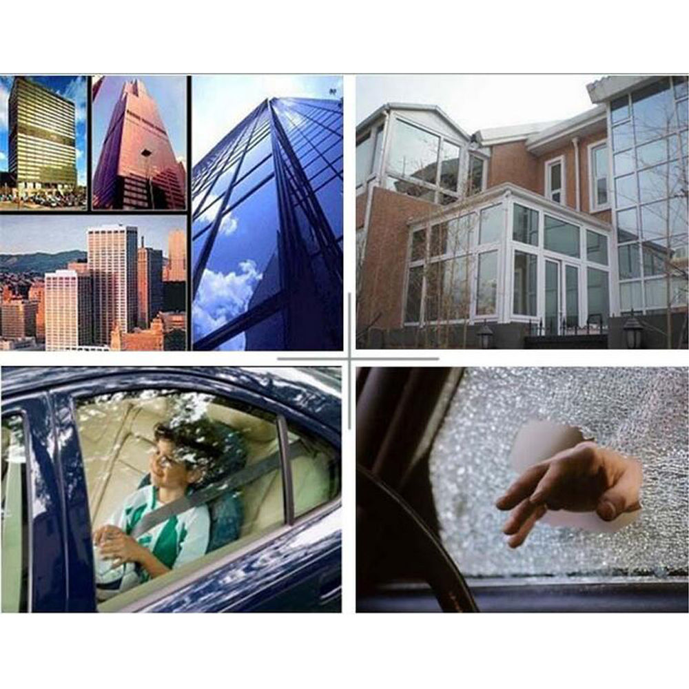 16 Mil(0.4mm) Thickness Clear Safety Window Film Architecture Glass Sticker Anti-shatter Window Security Film 1.52x10m