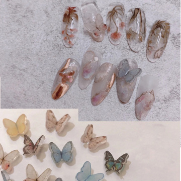 mix colors 10 pcs 5mm~9mm 3D nail art resin butterfly decoration vivid butterfly DIY nail art accessories nail art ornament