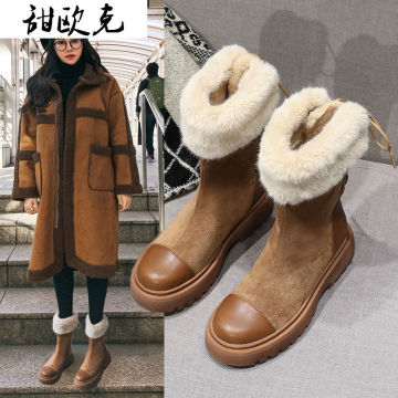 Winter Shoes Women Warm Snow Boots with Fur Fashion Brand Ladies Footware Black with Fur Female Plush Botas Mujer Invierno 2020