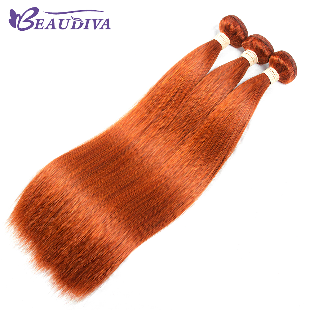 Orange Ginger Peruvian Straight Hair 8-30 inch 1/3/4 Bundles Hair BEAUDIVA Hair Human Hair Bundles Remy Hair Extensions