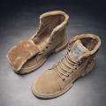 CYYTL Winter Warm Ankle Boots Men's Casual Outdoor Shoes Men's Autumn Leather Waterproof Work Platform Men's Tooling Botas