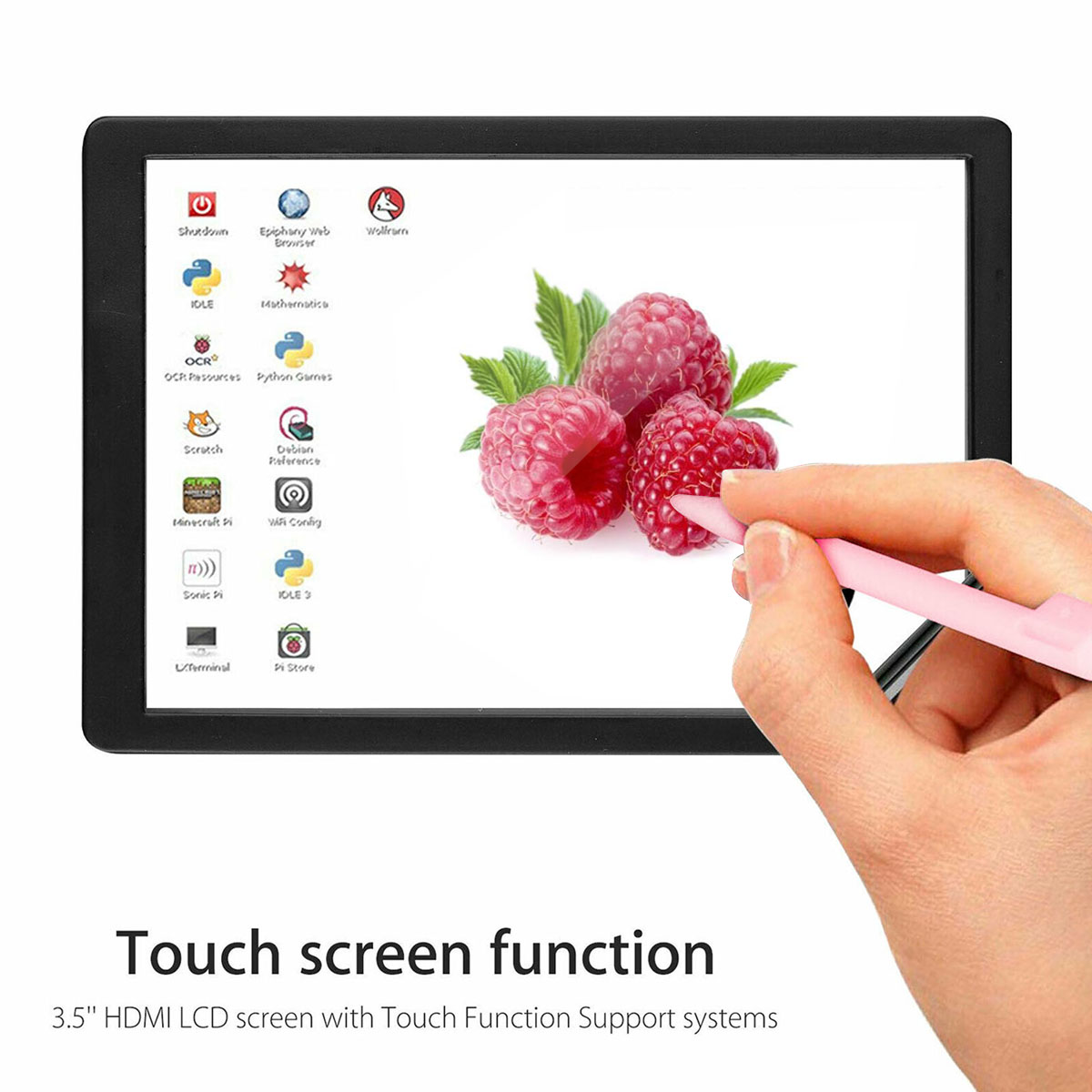 3.5inch HDMI-compatible TFT LCD Touch Screen LCD Display Monitor with ABS Case Touch Pen Input Kit for Raspberry Pi 4 B