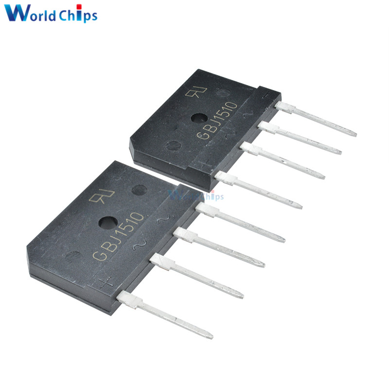 10PCS GBJ1510 15A 1000V Diode Bridge Rectifier Single Phase Bridge Rectifier New Arrival