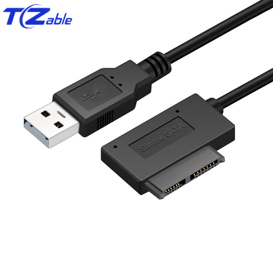 35CM USB 2.0 To Mini Sata II 7+6 13Pin Adapter SATA To USB 2.0 Converter Cable For Notebook Optical Drive Line For HDD Drive