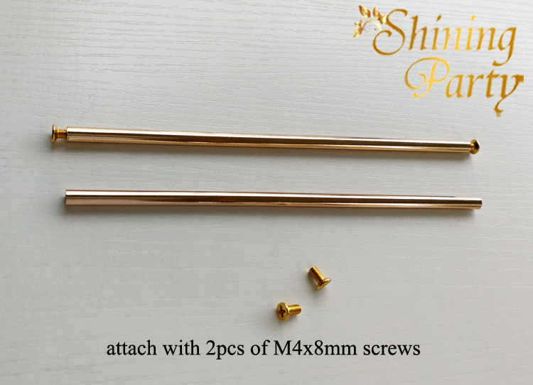 5Pcs/lot Gold Color M4 Inner Tooth Hollow Tube, With M4 Screws, Metal Connection Screw Rod, M4 Thread Tube, Lighting Accessories