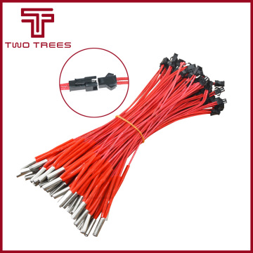 10set/lot 3D Printer Parts 12V 24V 40W Heating Tube 6*20mm Simple Replace Heater Cable Heating Pipe with Plug Connector
