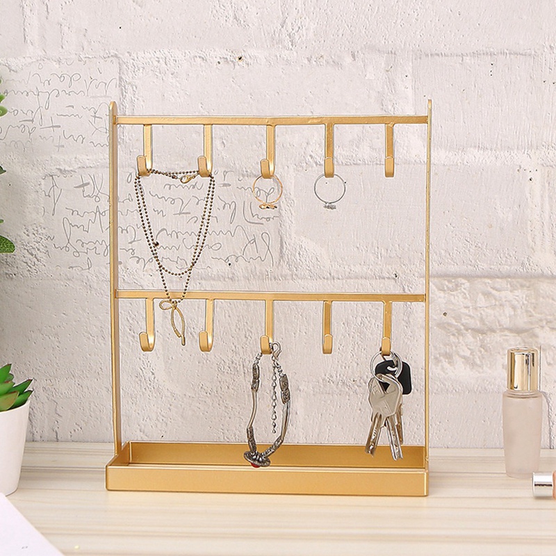 Tabletop Iron Jewelry Jewelry Earring Hanger Necklace Ring Earring Earring Shelf Display Shelf Porch Key Rack
