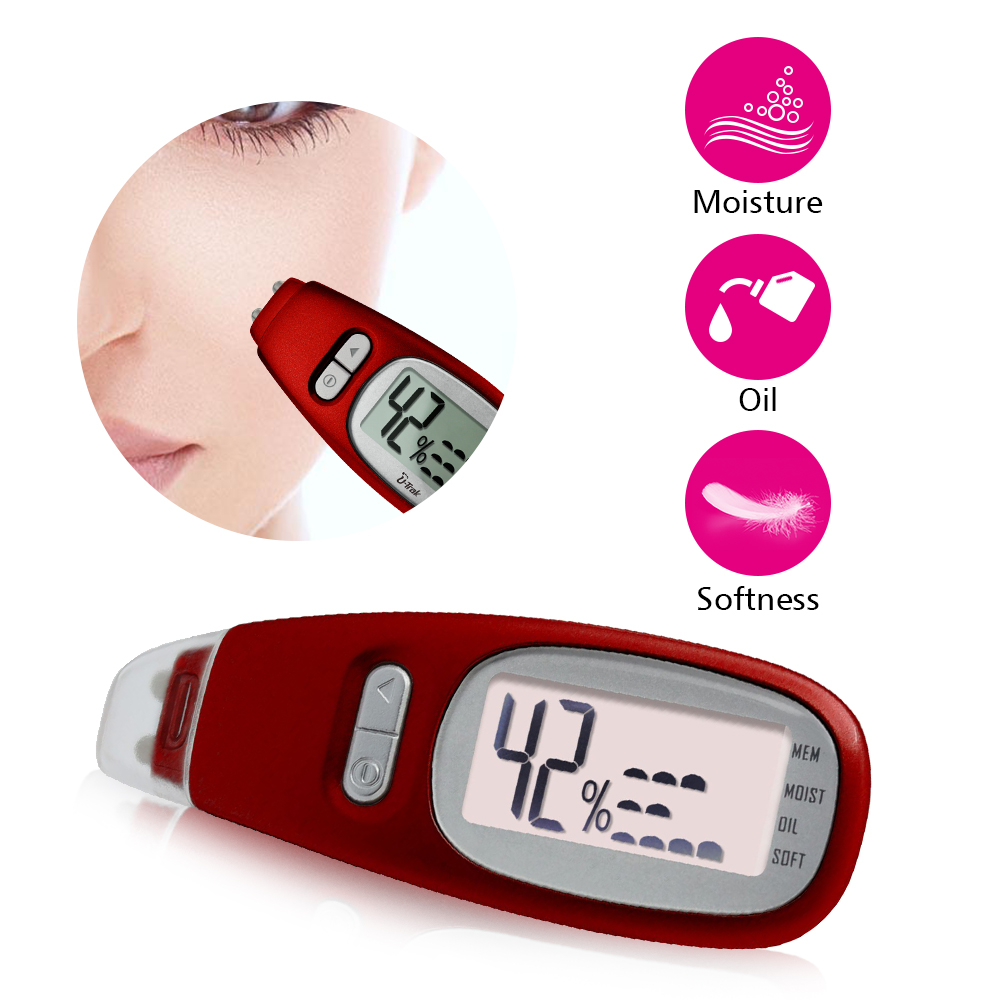Professional LCD Display Precision Skin Care Tester Moisture Oil Content Facial Skin Analyzer Face Care Health Monitoring