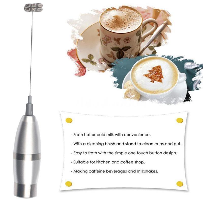 Mini Electric Milk Frother Whisk Milk Frother Stainless Coffee Tea Tool Froth Cappuccino Steel Frother Milk Kitchen Mixer R4X4