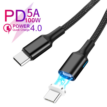 Magnetic Cable USB 3.1 Type C to USB C Cable for Samsung S10 S9 100W PD Quick Charge 4.0 5A Fast Charger Cable for MacBook Pro