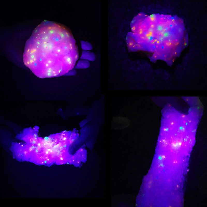 Glow In The Dark Diy Could Slime Scented Soft& Non-sticky Stress Relief Toy Cloud Fluorescent Drawing Mud Puzzle Plaything