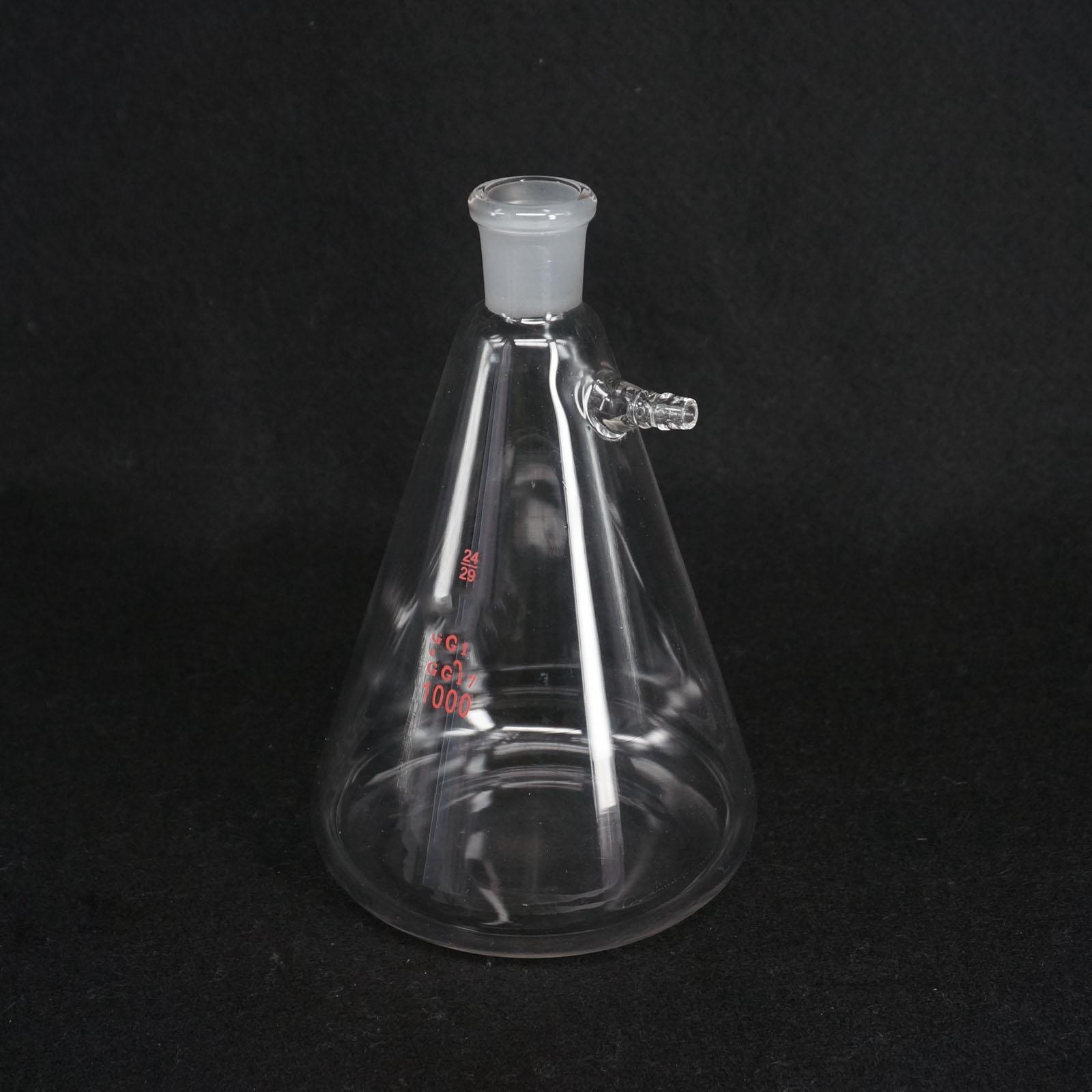1000ml 24/29 Ground Joint Conical Filter Flask with Side Arm Lab Glassware