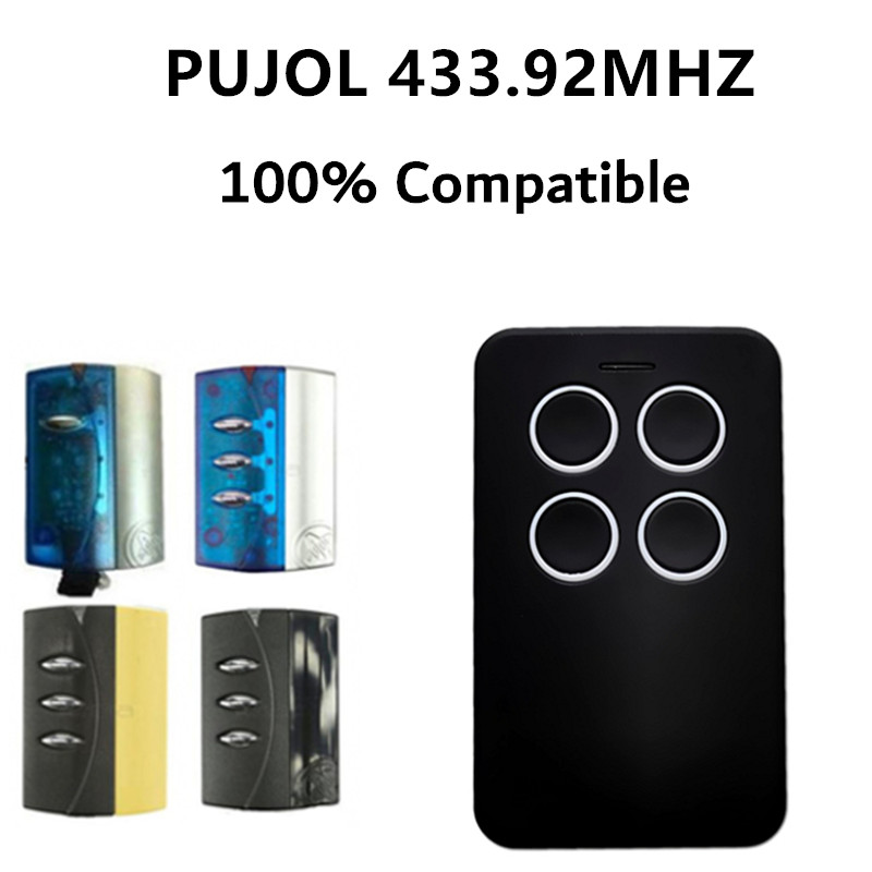 PUJOL rolling code 433MHz garage door remote control compatible with PUJOL MARTE, P215, TWIN, VARIO garage control opener