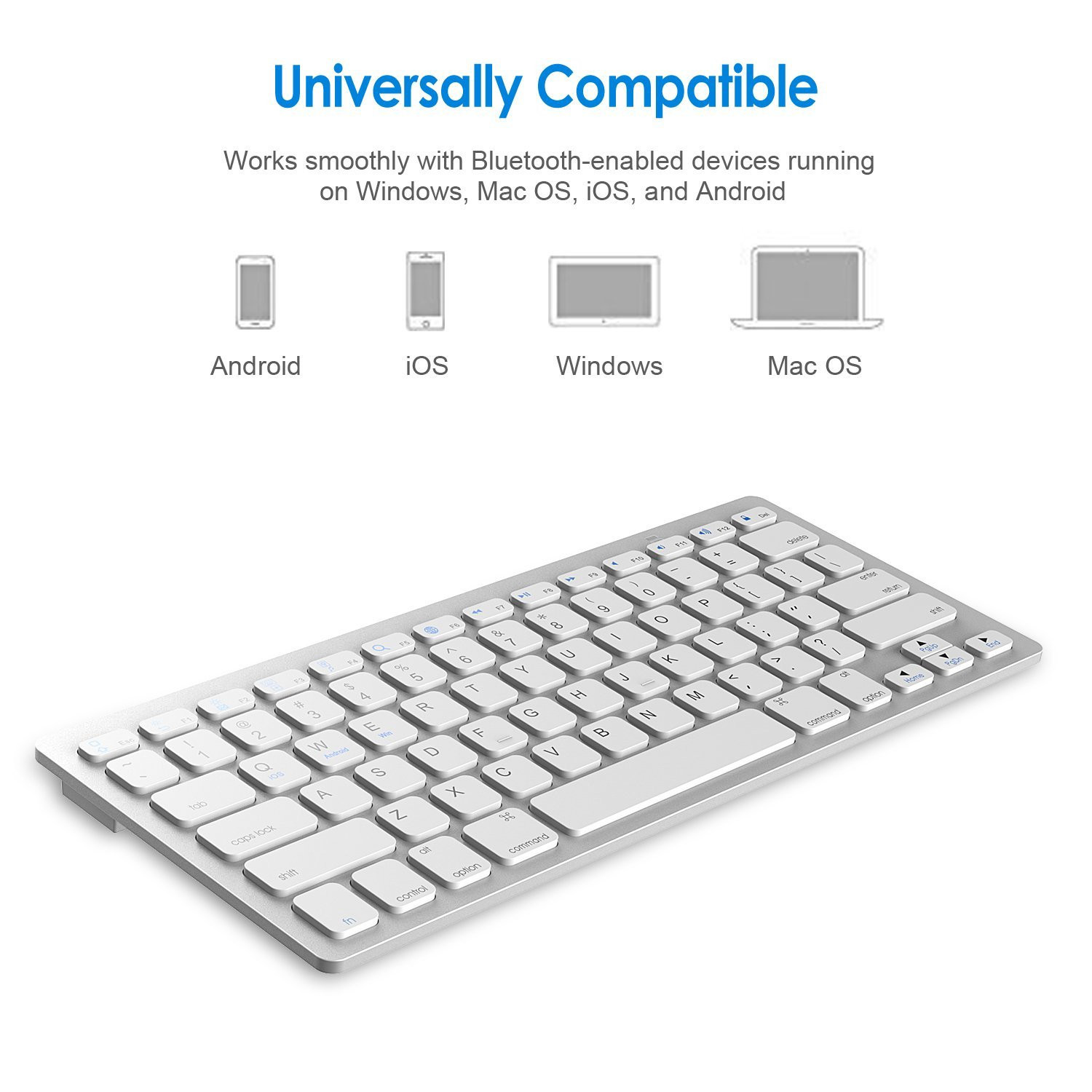 Wireless Bluetooth Computer Keyboard Slim Small Keybord Russian Arabic Spanish French German BT 3.0 Keypad For iPad Mac Phone