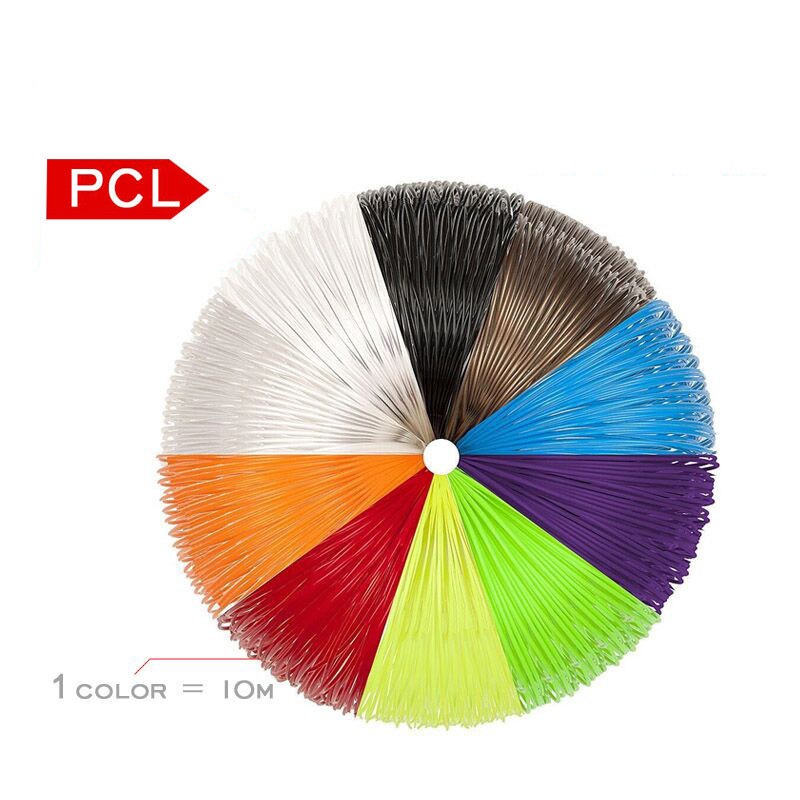 PCL 1.75mm Filament 5m for 3D Pen Refilling Low Temperature Printing Material Random Color 3D Scribble Pen Refilled Filaments