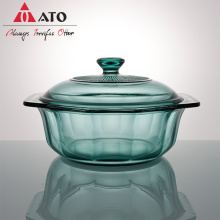 Green Cooking tableware pan high borosilicate tabletop glass