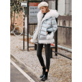 Amii Fur Collar Down Jacket Winter Women's Elegant Warm Solid Loose Hooded Female Long Thick Coat 11940498