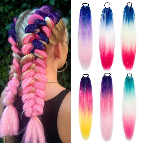 Alileader Provide Sample Long Ponytail Yaki Easy Synthetic Braiding Hair Pre Stretched Glitter Extensions Hair Tinsel Supplier, Supply Various Alileader Provide Sample Long Ponytail Yaki Easy Synthetic Braiding Hair Pre Stretched Glitter Extensions Hair Tinsel of High Quality