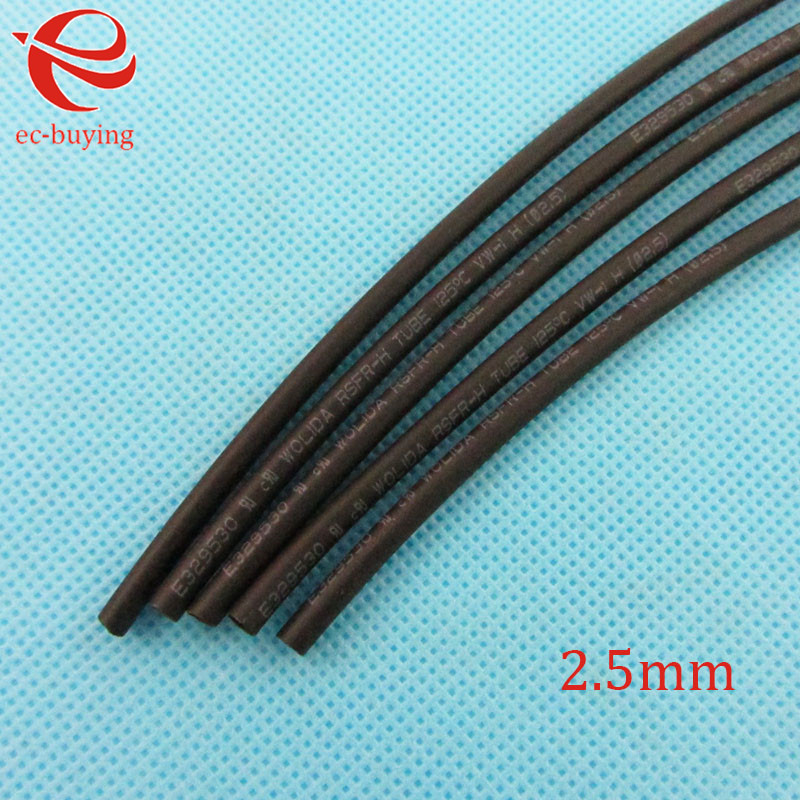 Heat Shrink Tube Black Tube Heat-Shrink Tubing Diameter2.5mm Thermo Jacket Wire Wrap Insulation Materials & Elements 1meter /lot