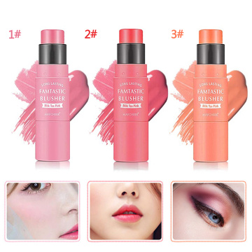 1Pc 3 Colors Double Head Blush Stick Waterproof Lasting Moisturizing Concealer Foundation Brighten Face Skin Blush Natural TSLM1