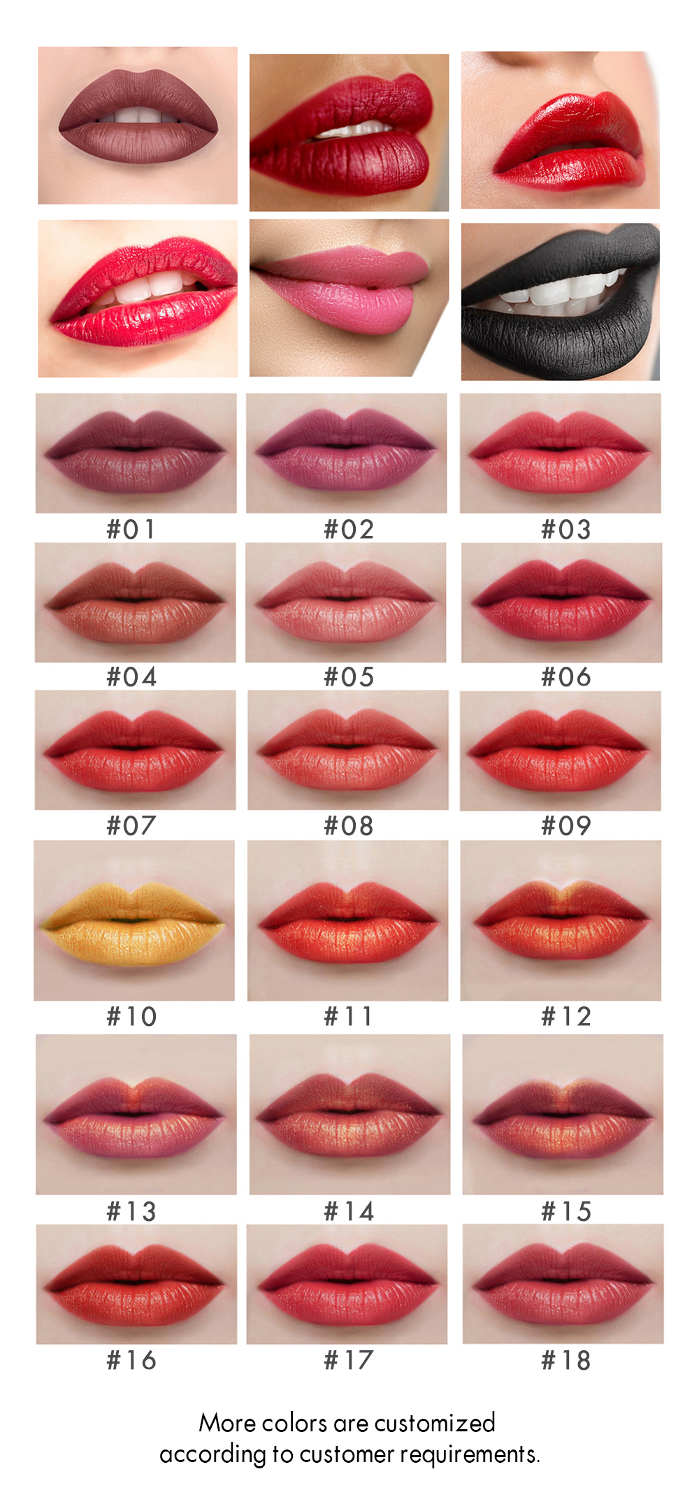 5. Carved lipstick color card