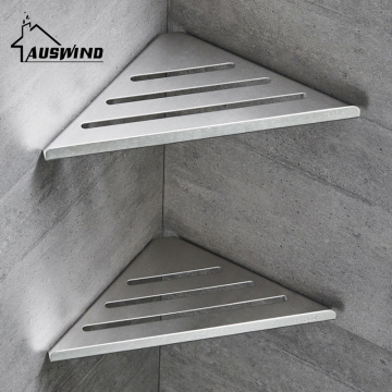 Modern 304 Stainless Steel Brushed Nickel Corner Shelf Rack Single Layer Bathroom Shelf Holder MountingBathroom Accessories D135