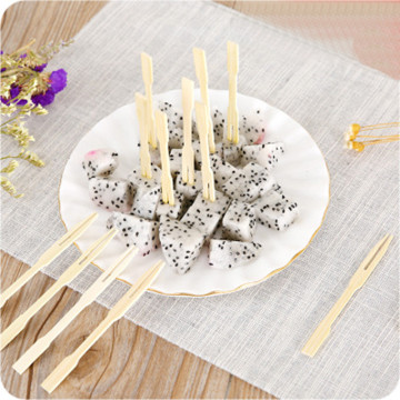 80PCS Disposable Bamboo Catering Forks Fruit Stick Finger Food Pick aperitif picks plastic appetizer antipasti new brand fashion