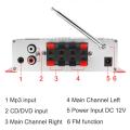 4CH HI-FI DC12V Car Audio High Power Amplifier FM Radio Player Support SD / USB / DVD / MP3 Input for Car Motorcycle Home