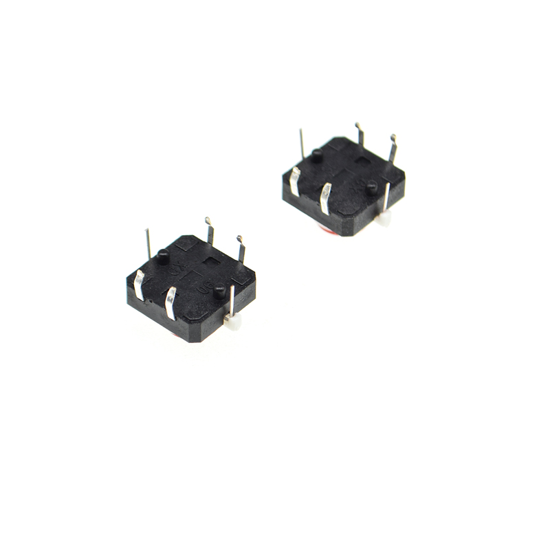 10PCS 12X12x7.3mm 4PIN dip TACT push button switch with red light led Micro key power tactile switches 12x12x7.3 12*12*7.3MM