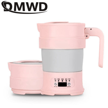 DMWD Portable Foldable Electric Kettle Double Voltage Silicone Kettle Mini 0.7L Hot Water Heating Boiler Tea Pot Heater 220V