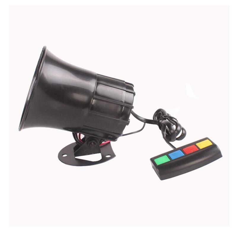 Black 30W 12V 4 Sound Car Horn Loud speaker Sirene Policia Moto Speaker Loud Siren Horn 105db for Car Motorcycle som automotivo