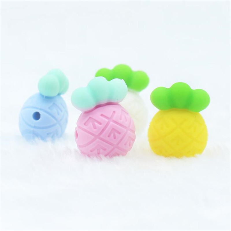 Silicone Pineapple Beads Baby Teether Pacifier Supplies Molar Toys Safety Environmental Protection Bite Teeth Care Products 5pcs