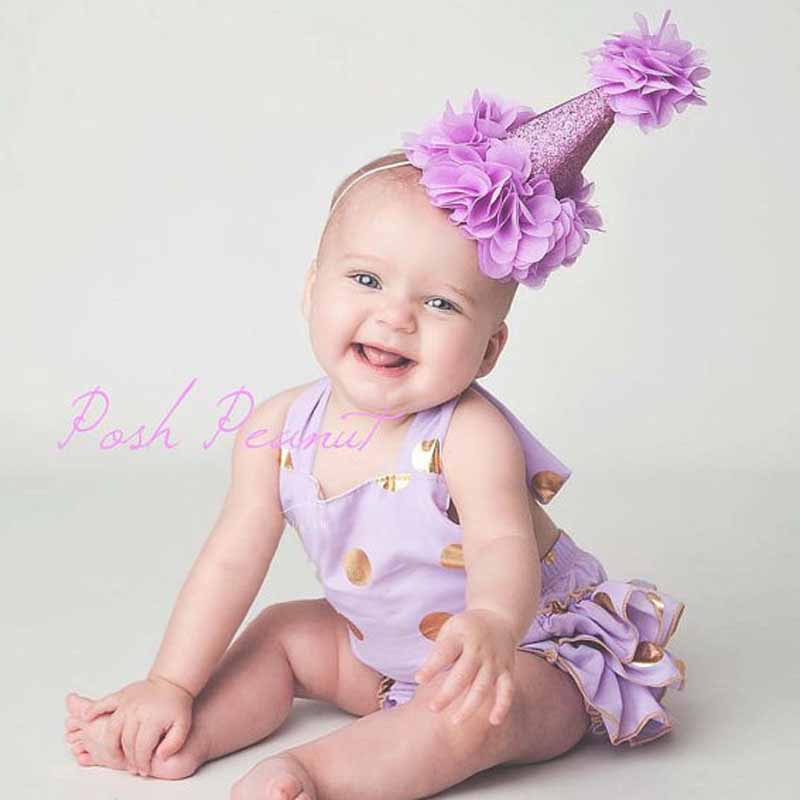Baby boy girl First 1st One Year Old happy Birthday Party Hat flower Headband Princess Prince decoration gift favor Photo Prop