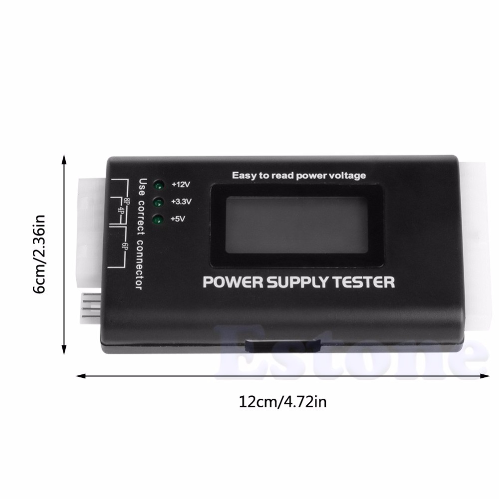 LCD PC Computer 20/24 Pin 4 PSU ATX BTX ITX SATA HDD Power Supply Tester