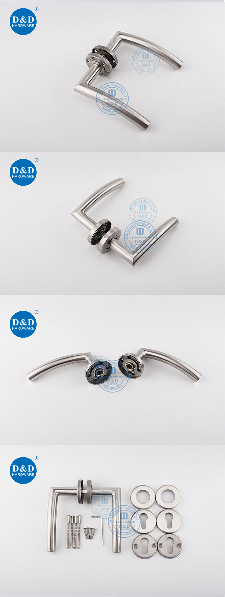 Good Quality EN1906 SUS304 Hollow Sprung Lever Handle