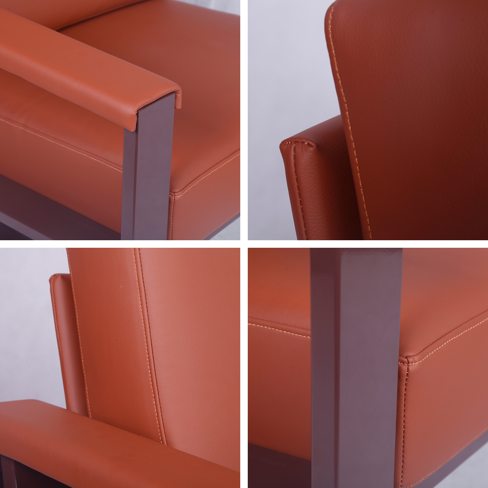 Detail-of-Strong-Metal-Frame-Leather-Armchair